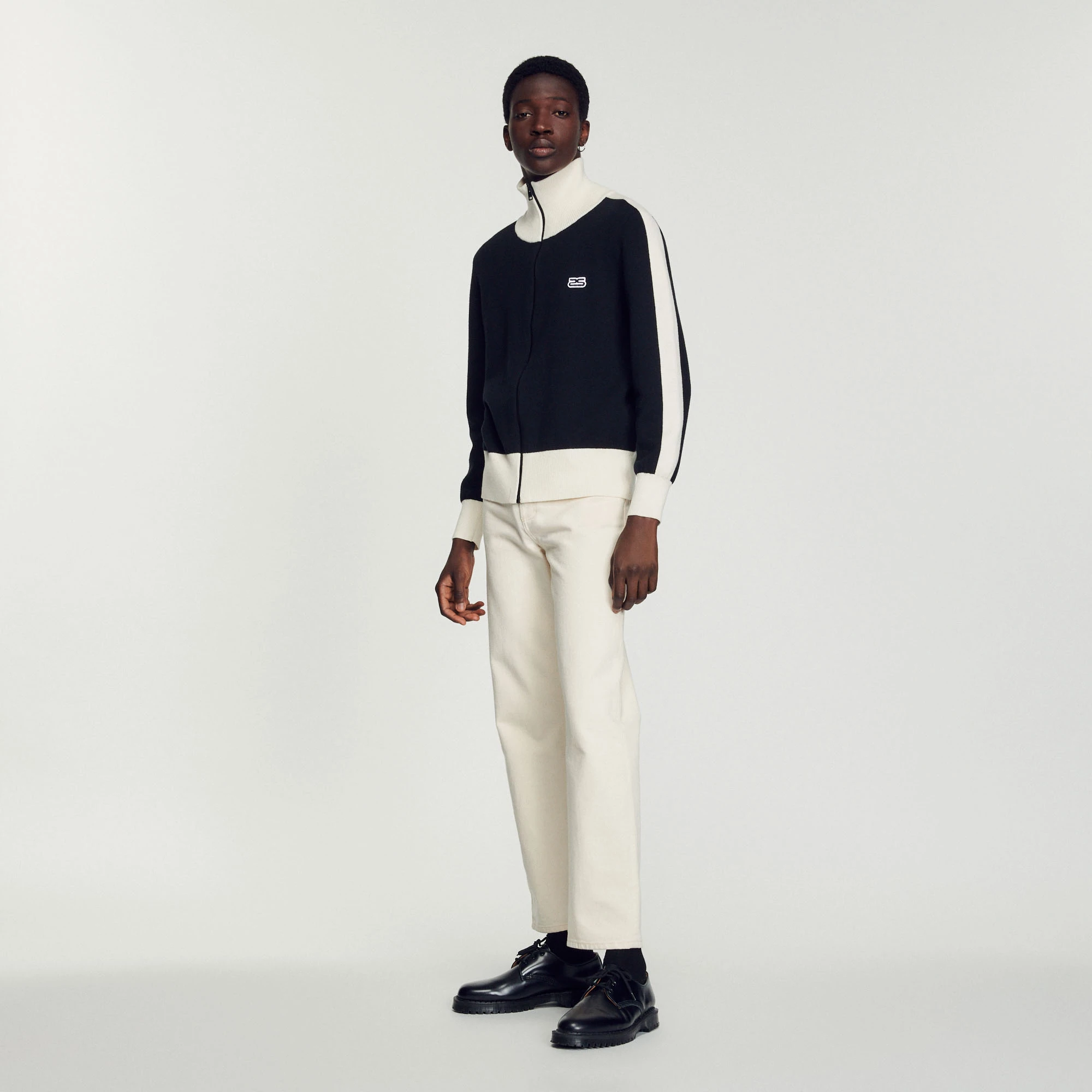 Deals ???? Sandro Two-tone Zip Cardigan Black ✔️ 1 Deals ???? Sandro Two-tone Zip Cardigan Black ✔️