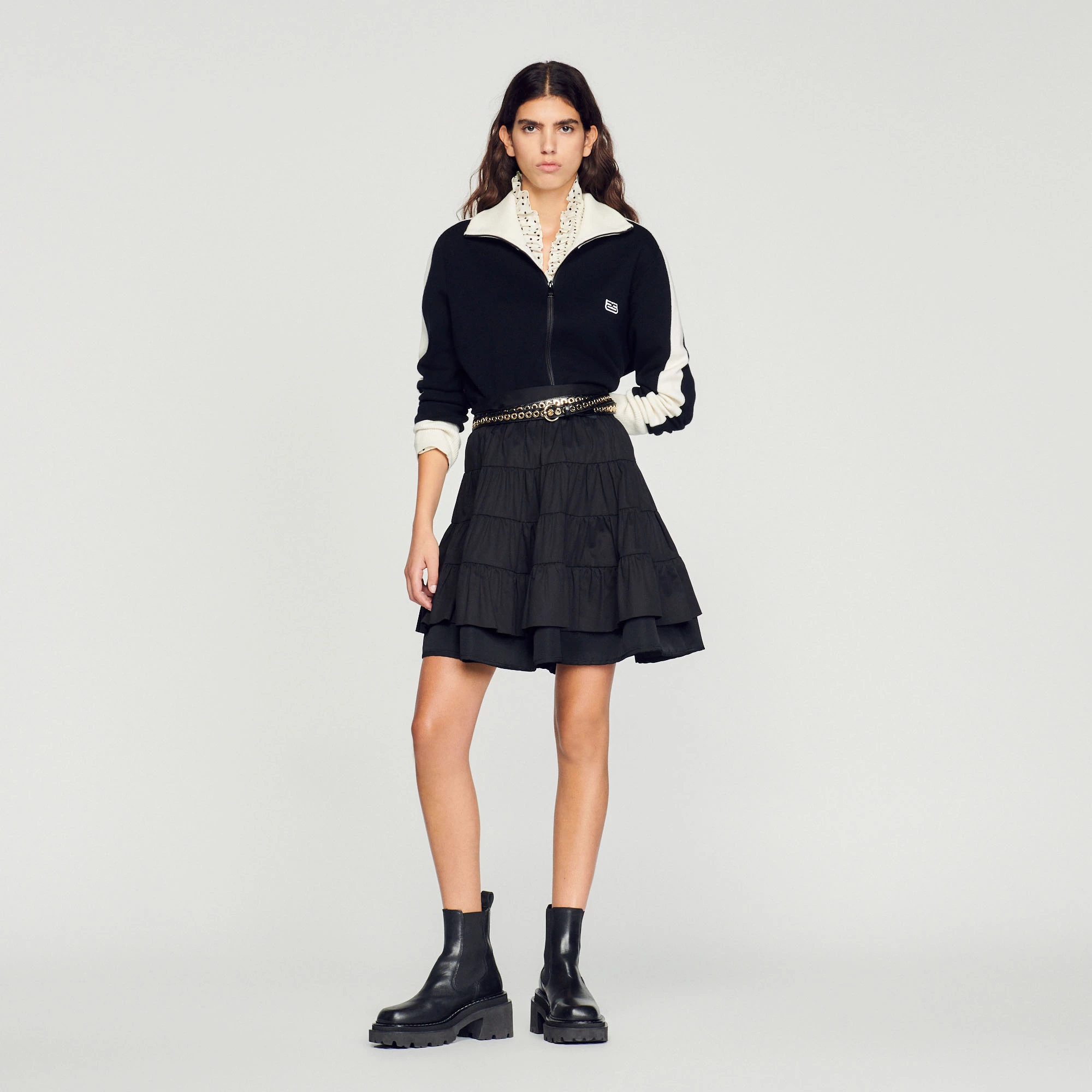 Deals ???? Sandro Two-tone Zip Cardigan Black ✔️ 2 Deals ???? Sandro Two-tone Zip Cardigan Black ✔️ - Image 2