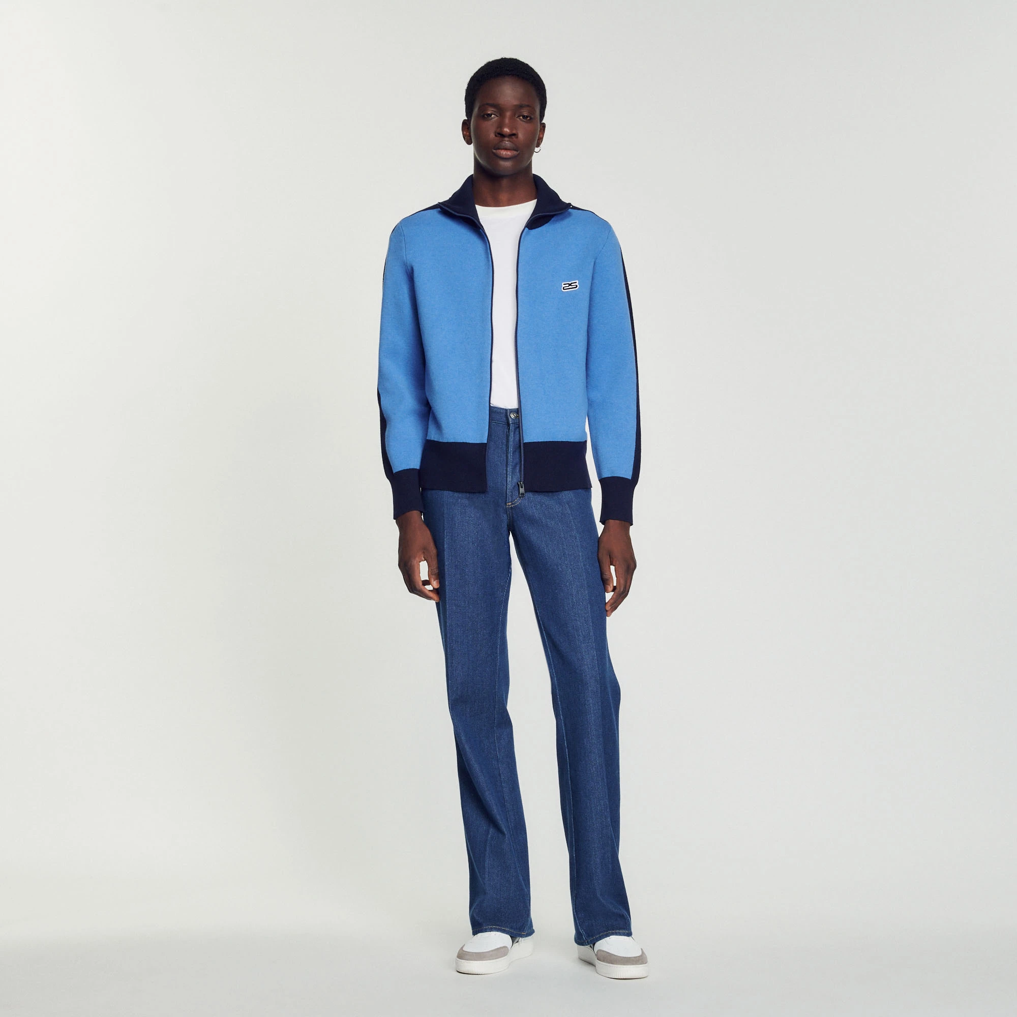 Deals ???? Sandro Two-tone Zip Cardigan Blue ✨ 3 Deals ???? Sandro Two-tone Zip Cardigan Blue ✨ - Image 3