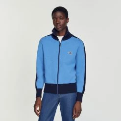 Deals ???? Sandro Two-tone Zip Cardigan Blue ✨
