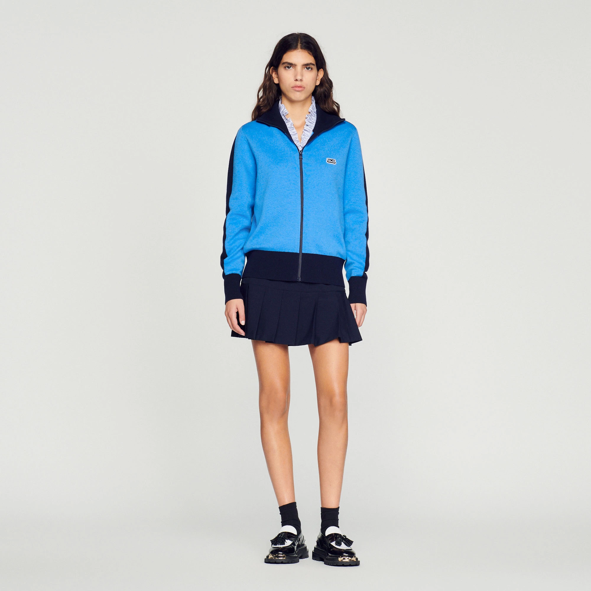 Deals ???? Sandro Two-tone Zip Cardigan Blue ✨ 4 Deals ???? Sandro Two-tone Zip Cardigan Blue ✨ - Image 4