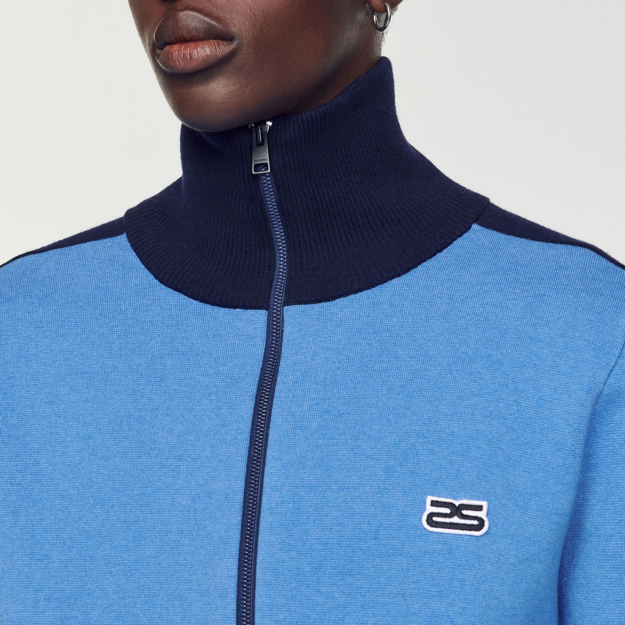 Deals ???? Sandro Two-tone Zip Cardigan Blue ✨ 5 Deals ???? Sandro Two-tone Zip Cardigan Blue ✨ - Image 5