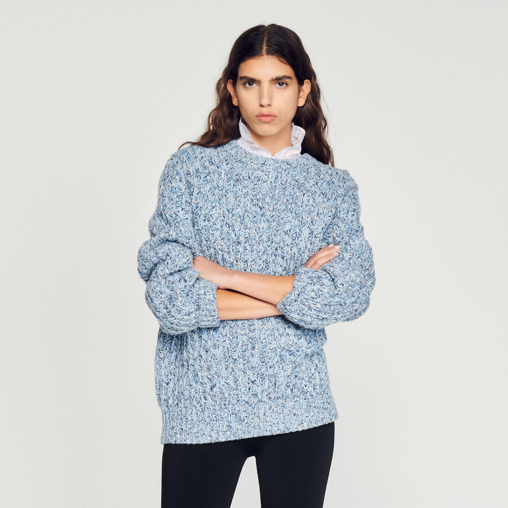 Outlet ???? Sandro Wool Sweater Sky Blue ???? 2 Outlet ???? Sandro Wool Sweater Sky Blue ???? - Image 2